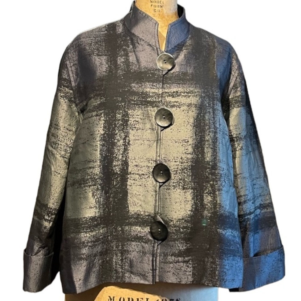 Caroline Rose Women’s Abstract Brushstroke Avant Garde Boxy Fit Jacket Large